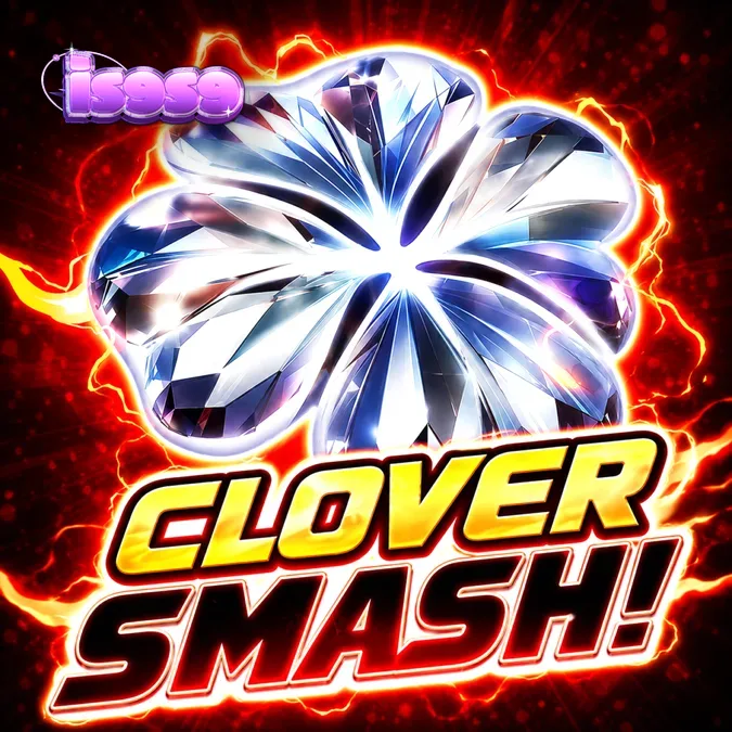 Tampilan visual slot Clover Smash dengan simbol semanggi dan latar belakang gelap yang intens.